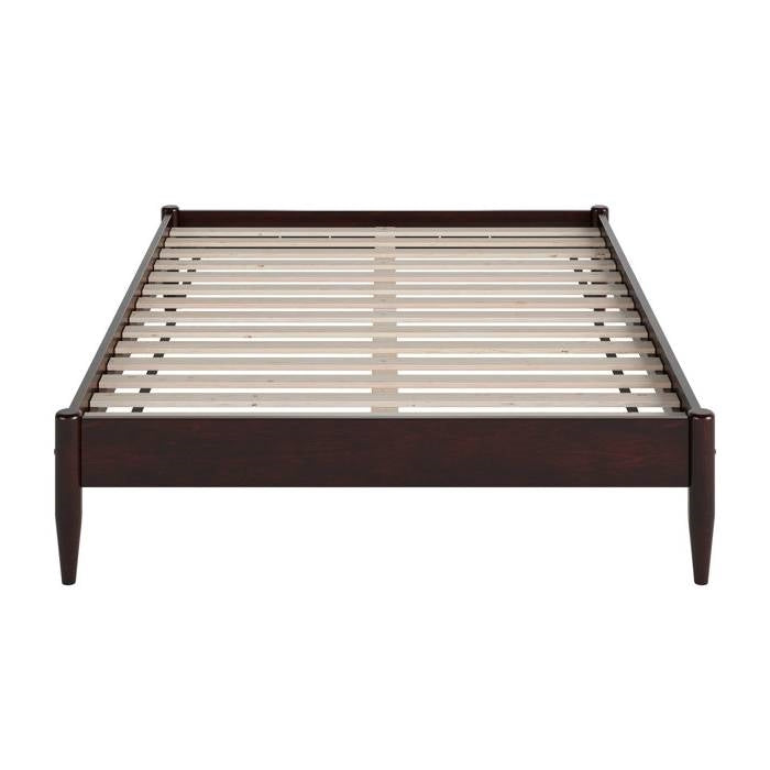 Full Size Solid Hardwood Victorian Style Espresso Platform Bed-0