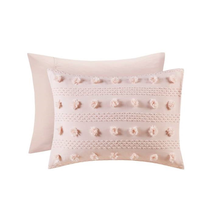 Full/Queen 3-Piece Pink Pompom Microfiber Comforter Set-4