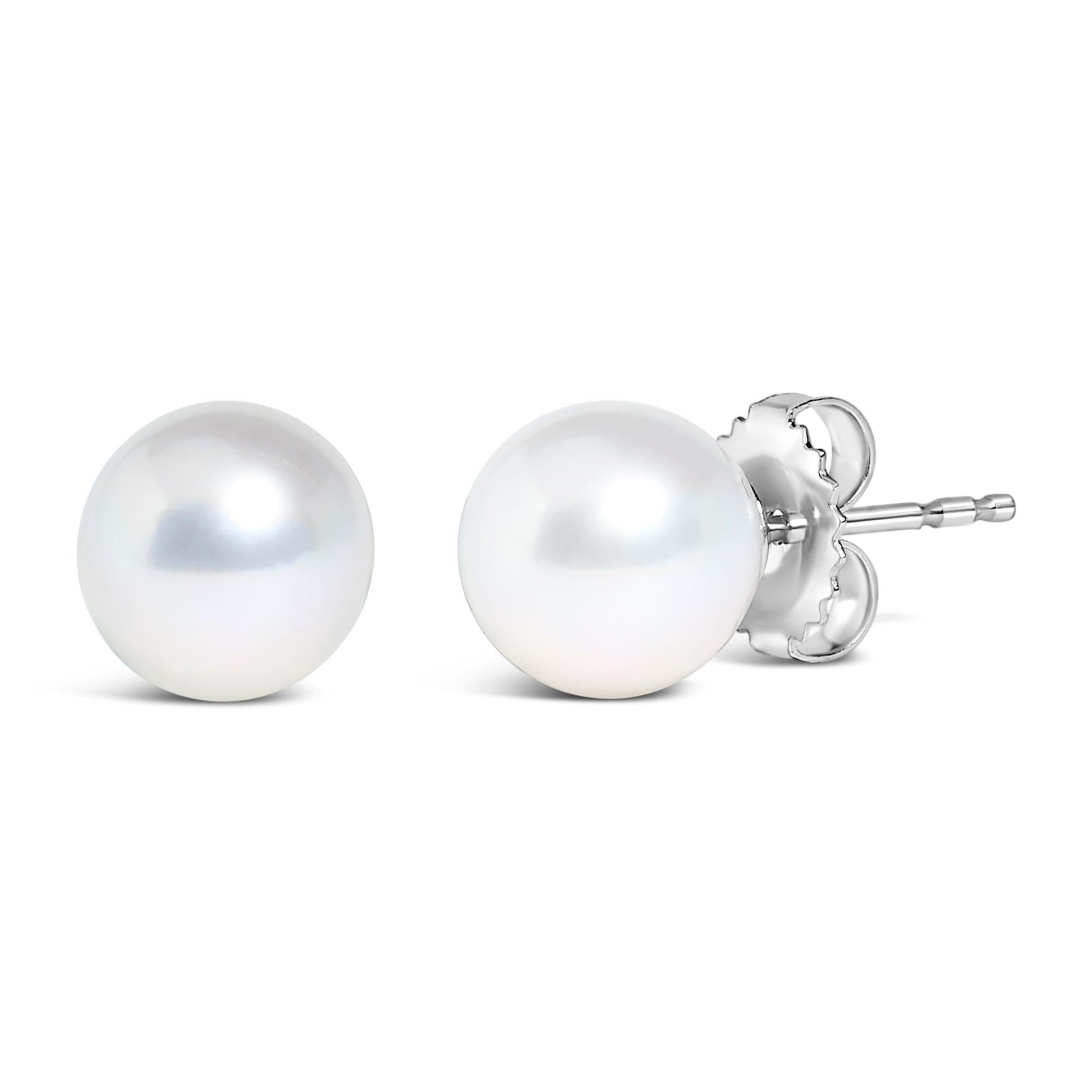 14K Gold Cultured Freshwater Pearl Solitaire Stud Earrings-3