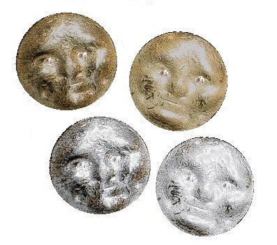 Face Earrings, Diamond Eyes Sterling silver with plate options-Dime size-1