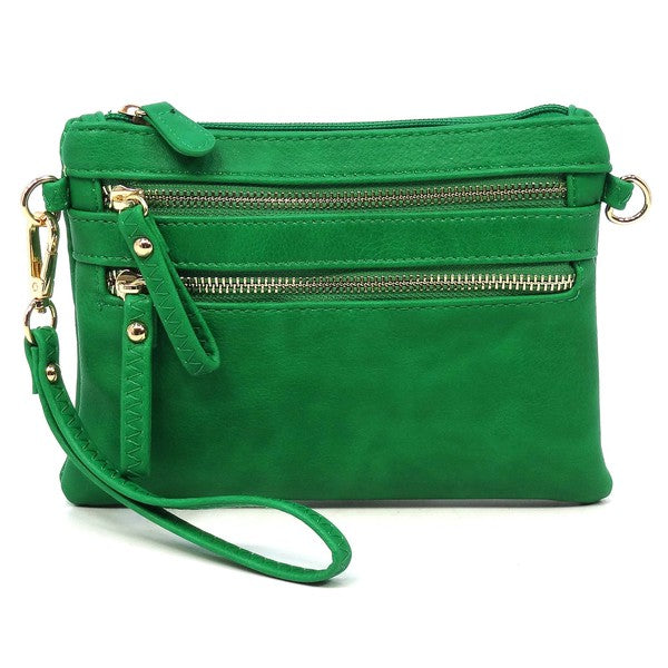 Fashion Clutch & Cross Body Bag in green - a photo a pretty green crossbody convertible clutch bag