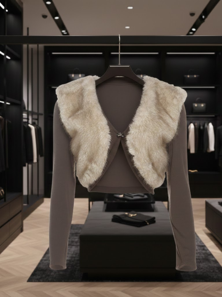 Faux-Fur & Knit Bolero • COZY SHURG New Collection BYMANYC ® New York-1