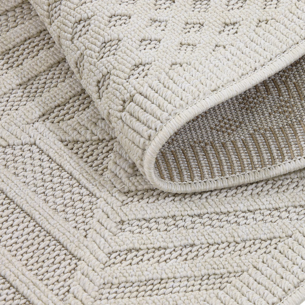 Fava White Machine Woven Rug-3