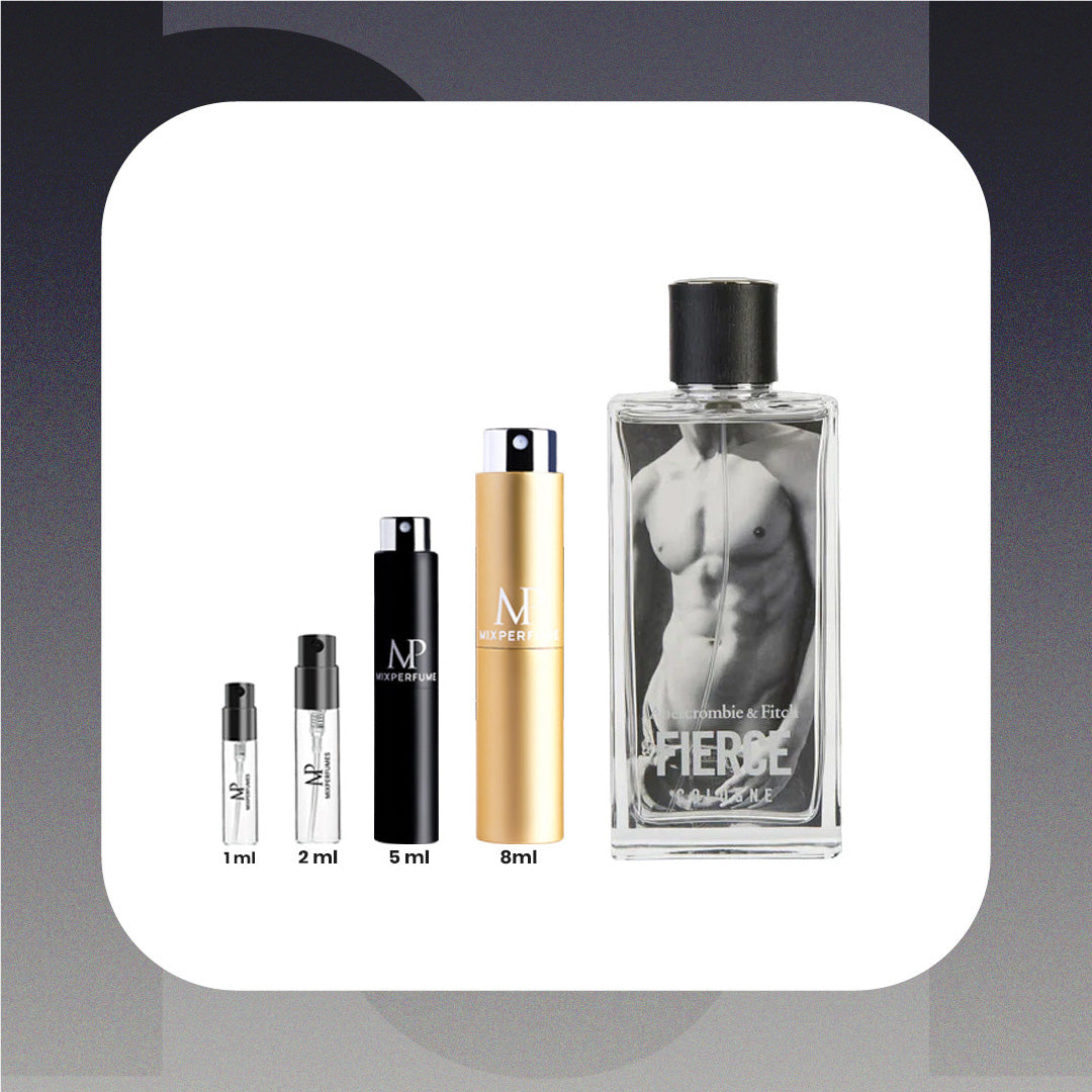 Collection of perfume bottles with different sizes on a gradient background