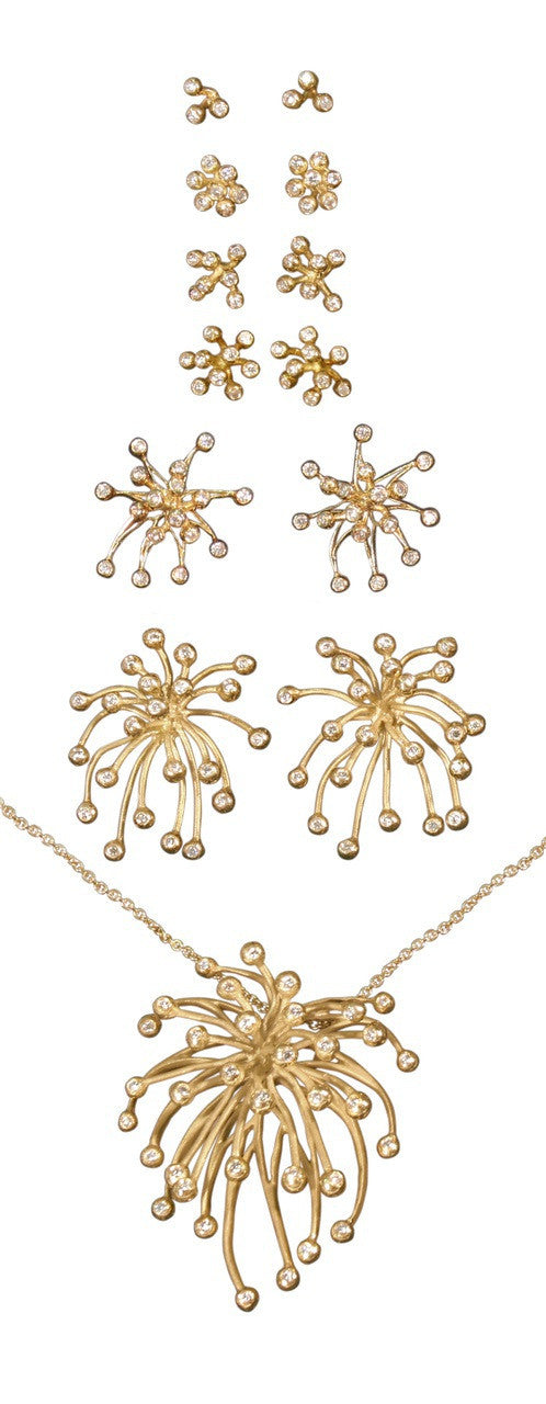Fireworks-9 earrings-14K gold with diamonds-6