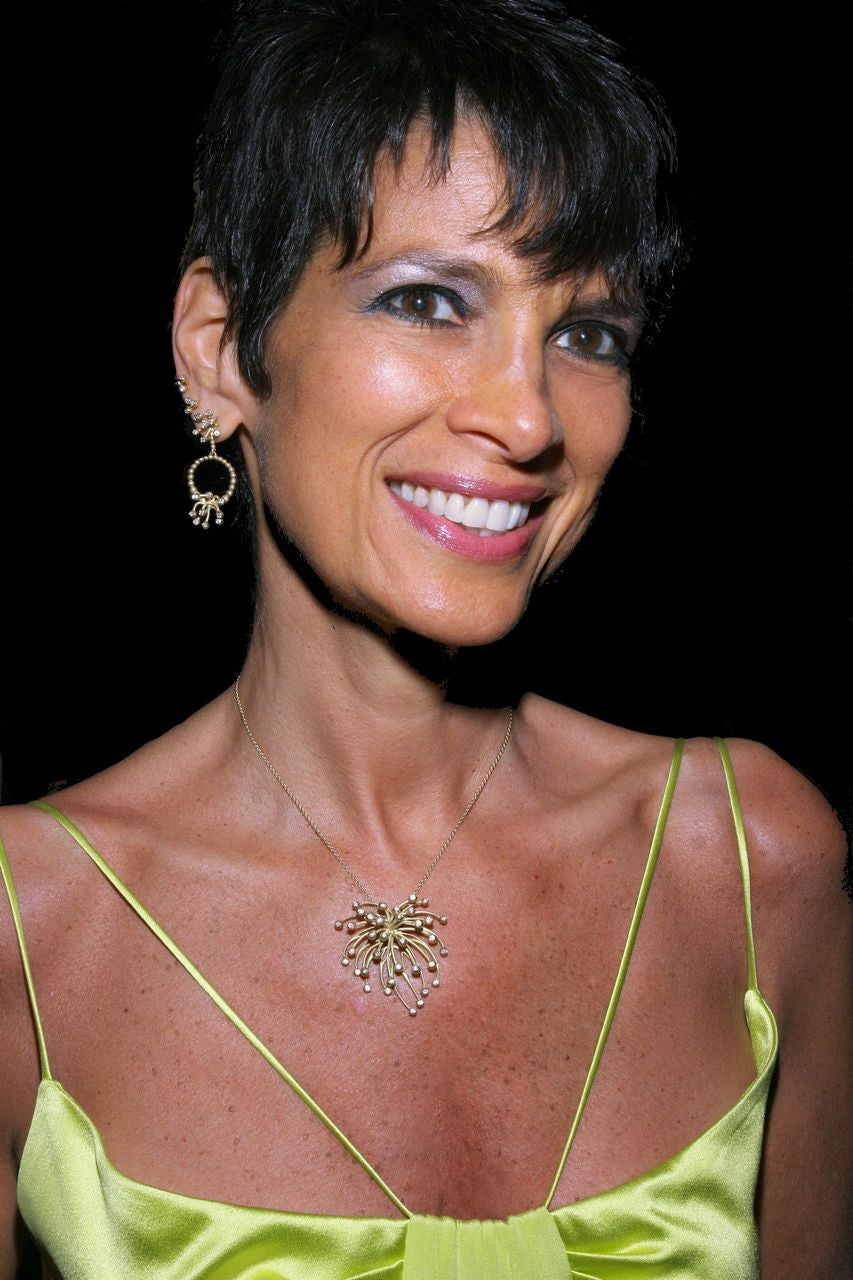 Superstar Necklace. Fireworks Pendant-Diamonds in 18K Gold: Life is a Celebration!-20