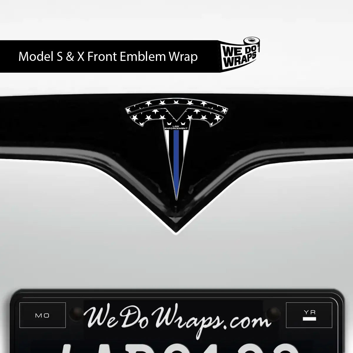 First Responders Law Enforcement Tesla Emblem Decals (Front + Back) | Model S
