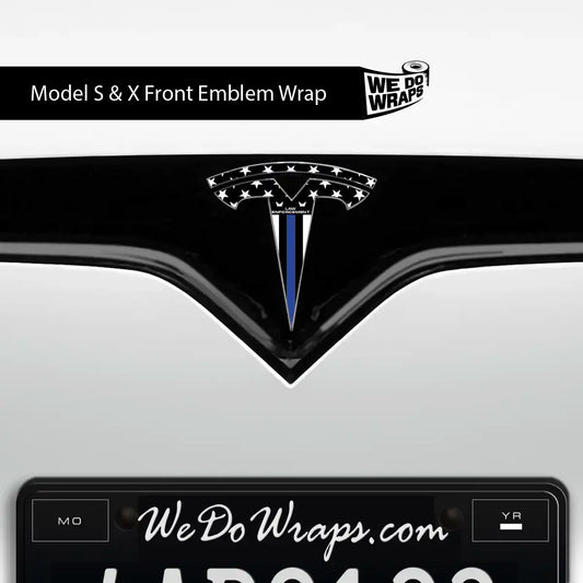 First Responders Law Enforcement Tesla Emblem Decals (Front + Back) | Model S