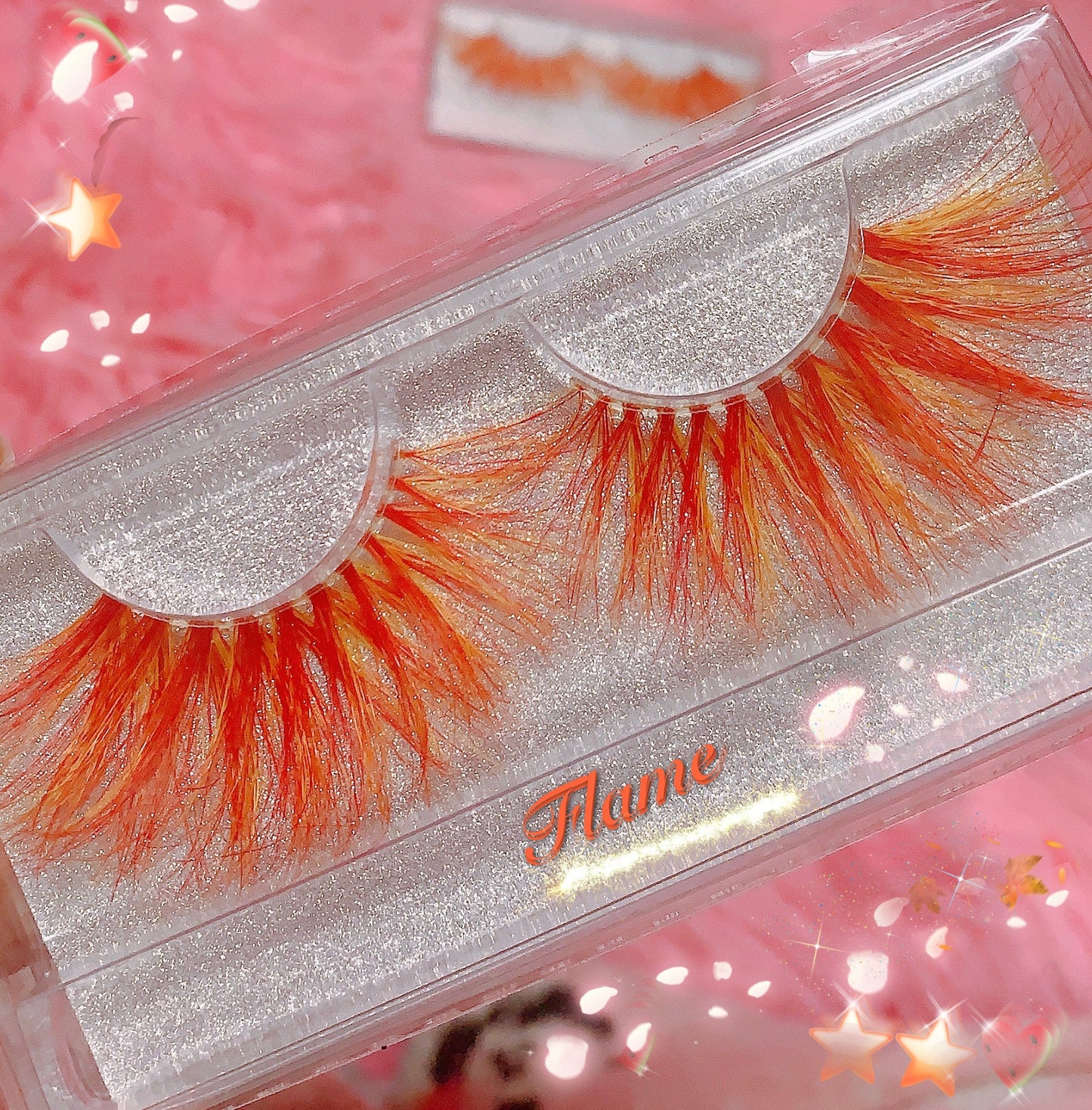 *FLAME* (Orange/Red) DOLLicious COLORBLAST Lashes!