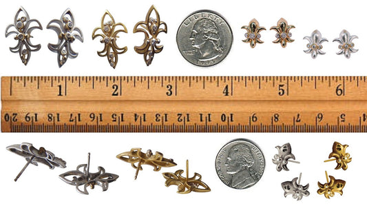 Fleur De Lis Earrings-14K Gold with Diamonds-30