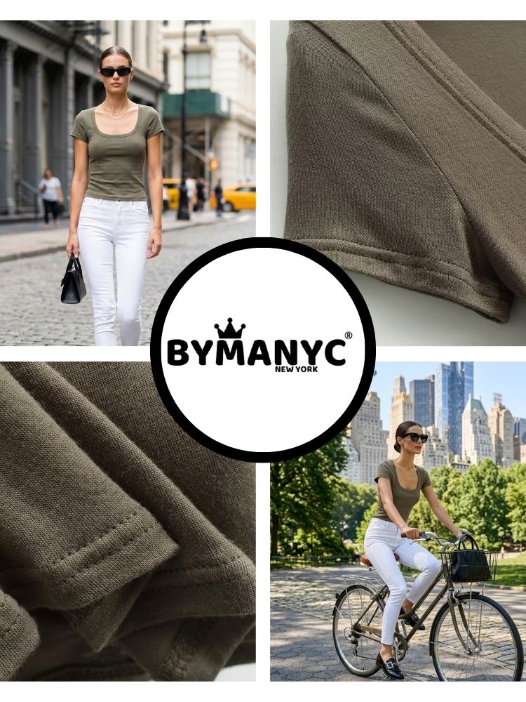Forest Green BRYANT U-Neck Top Prêt-à-Porter BYMANYC ® New York-3