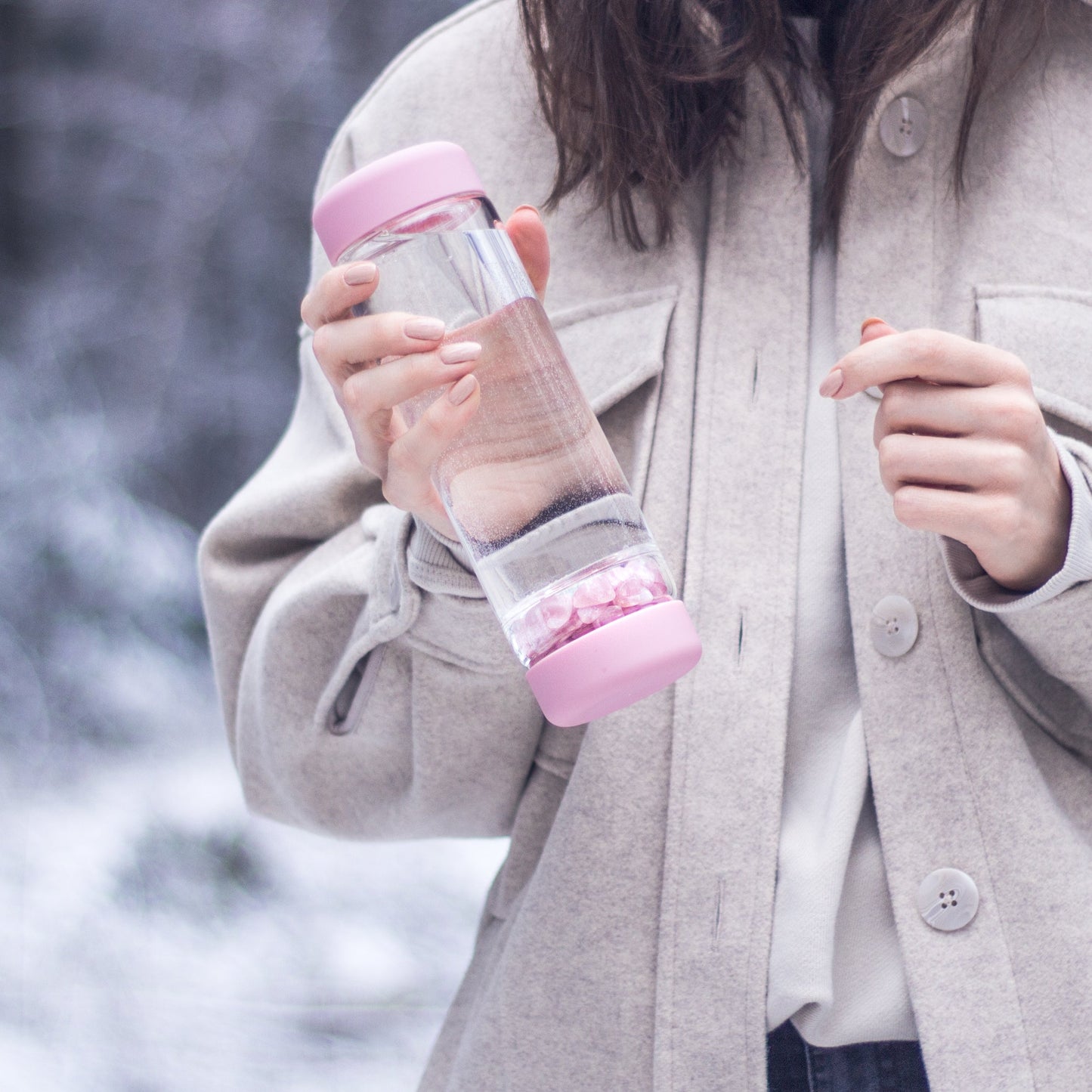 inu! ROSE | The Original DIY Crystal Water Bottle with Rose Quartz
