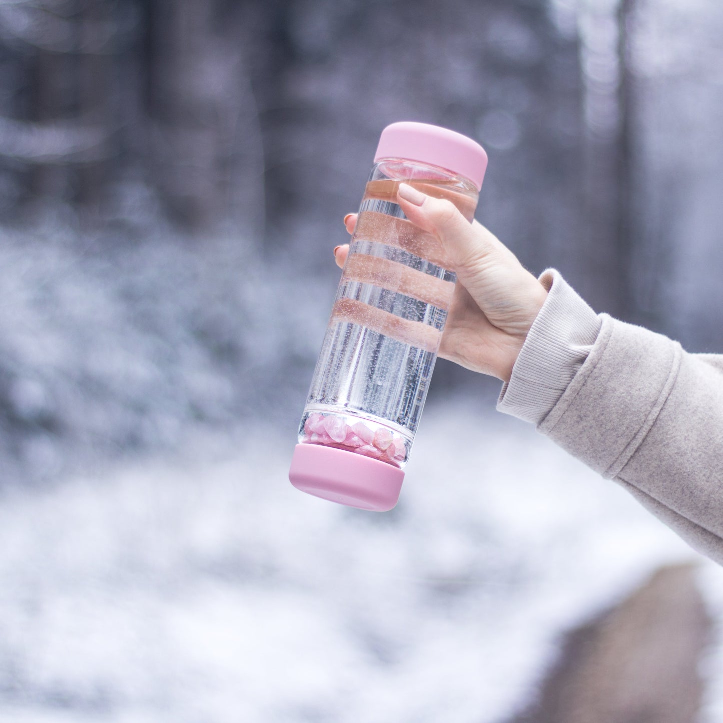 inu! ROSE | The Original DIY Crystal Water Bottle with Rose Quartz