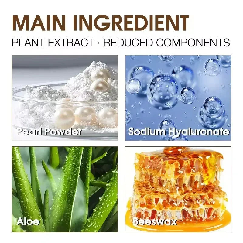 Four images of skincare ingredients with text indicating their names and properties. intense fast acting expensive whitening cream LUXURY CREAM~*~ STRONG EFFECTIVE WHITENING CREAM FOR DARK SPOTS - 2.2 lbs. FACE HANDS AND BODY NATURAL SKIN BLEACHING WHITENING