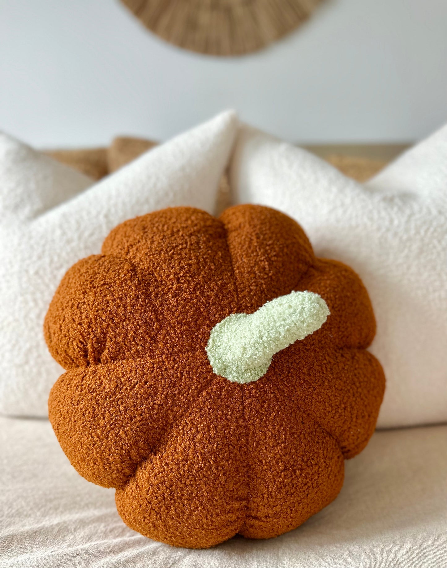 Jumbo Sherpa Orange Pumpkin Pillow-0