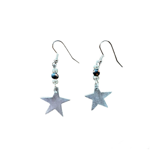Little Star Earring- Black Bead