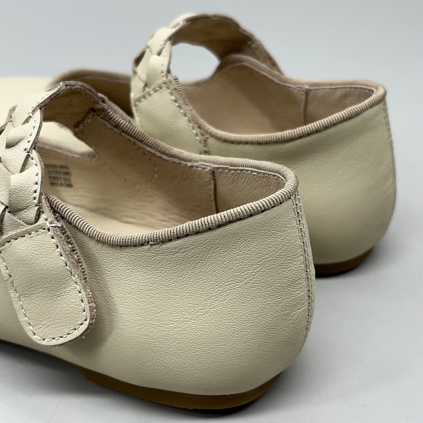 OLD SOLES Lady Plat Braided Strap Leather Shoe Kid’s Sz 29 US 12 Cream #817