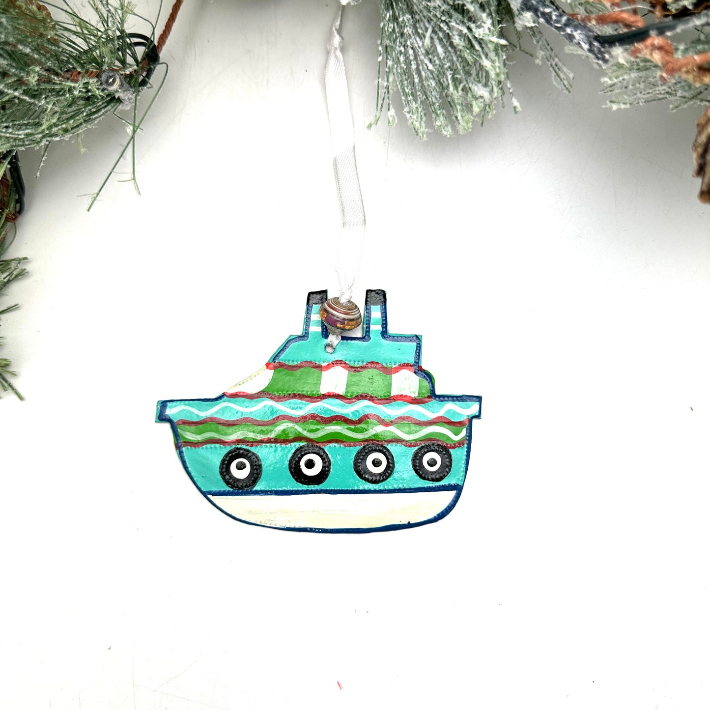 Painted Boat Ornament