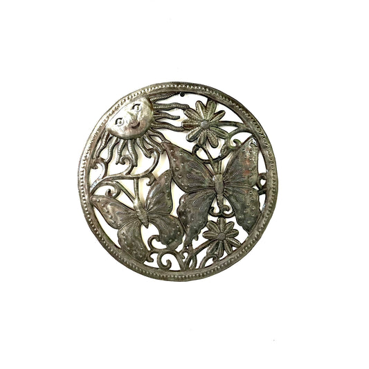 Sun and Butterflies- Natural Steel