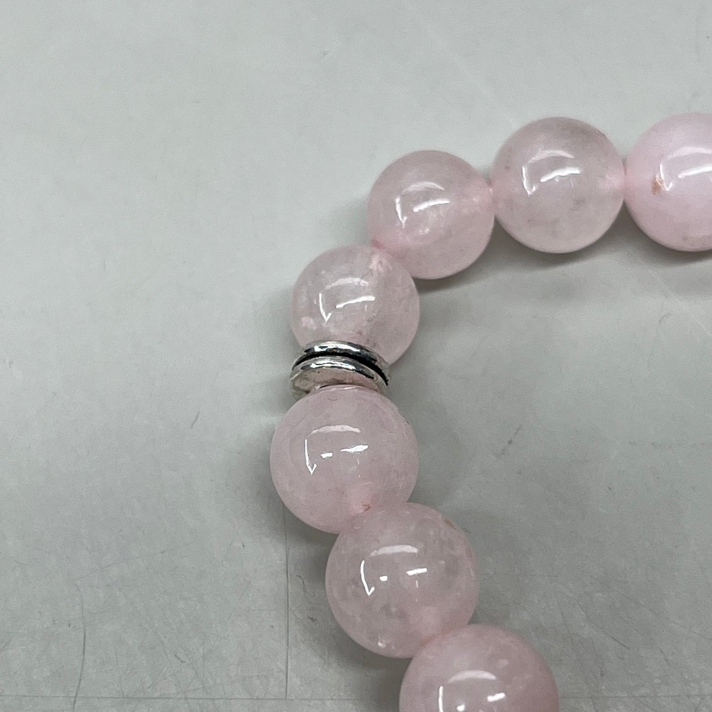 BEST WHOLESALE (12 PACK) Beaded Rose Quartz Crystal Bracelets 3" Silver Tree New