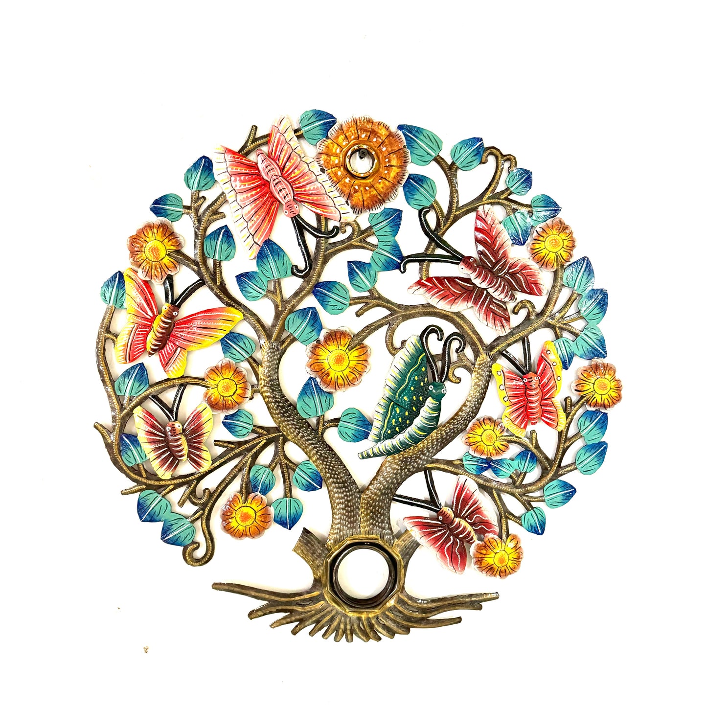 Oil Drum Top Butterflies In Tree