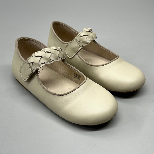 OLD SOLES Lady Plat Braided Strap Leather Shoe Kid’s Sz 26 US 9.5 Cream #817