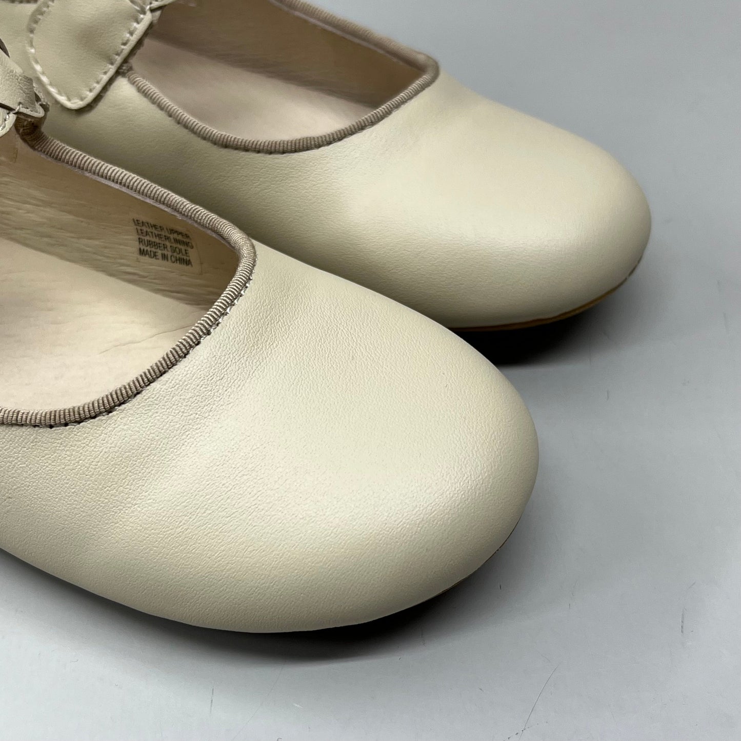 OLD SOLES Lady Plat Braided Strap Leather Shoe Kid’s Sz 26 US 9.5 Cream #817