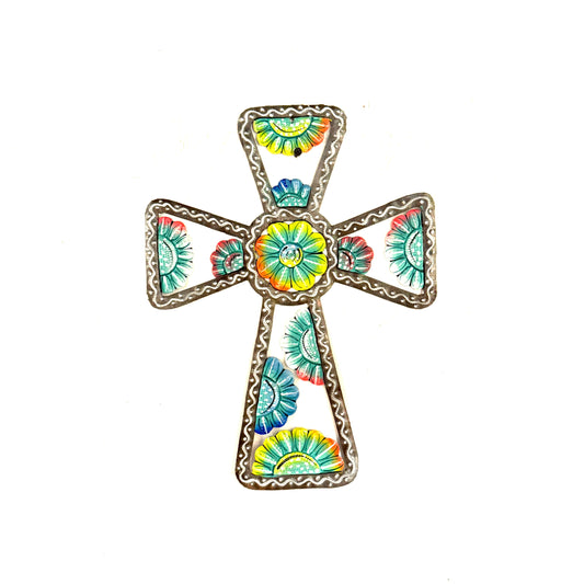 Painted Floral Cross