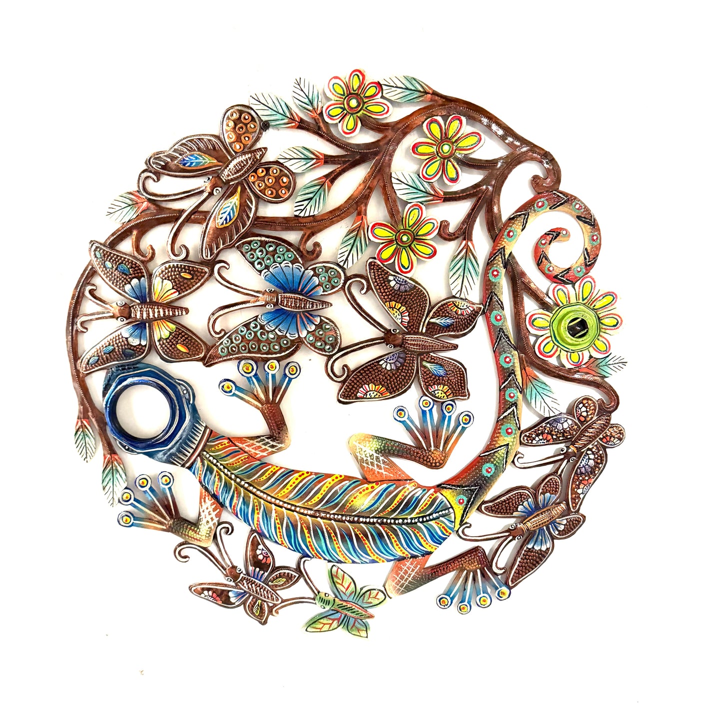 Lizards and Butterfly Oil Drum Top