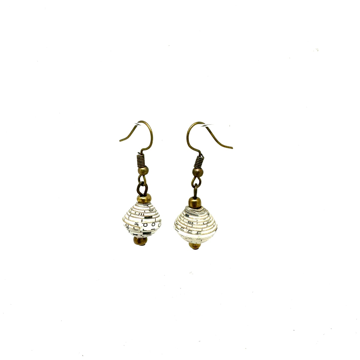 Cereal Box Bead Earrings- Graphic Black and White