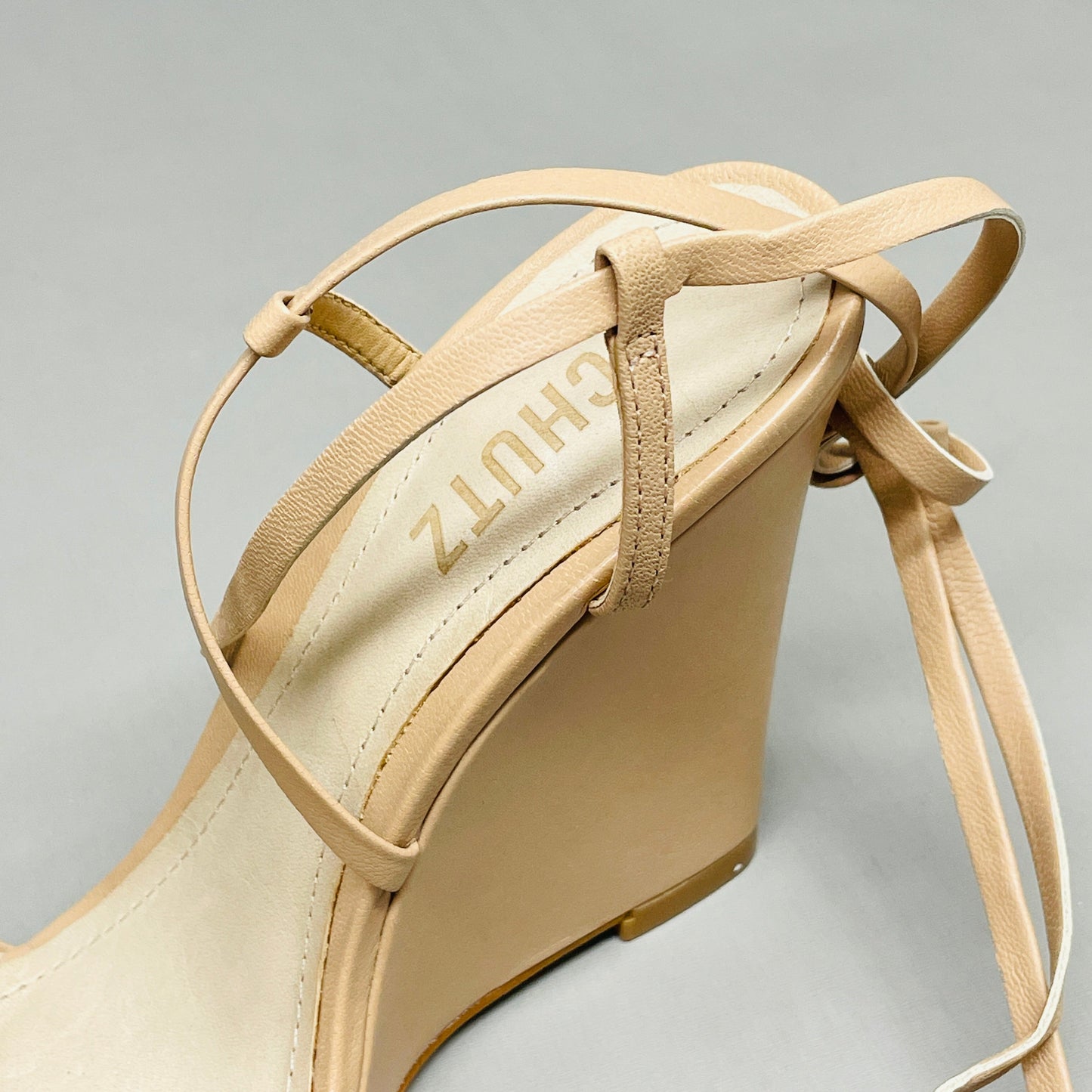 SCHUTZ Deonne Casual Deluxe Nappa Leather Sandal True Beige Sz 11 S013810172 (New)