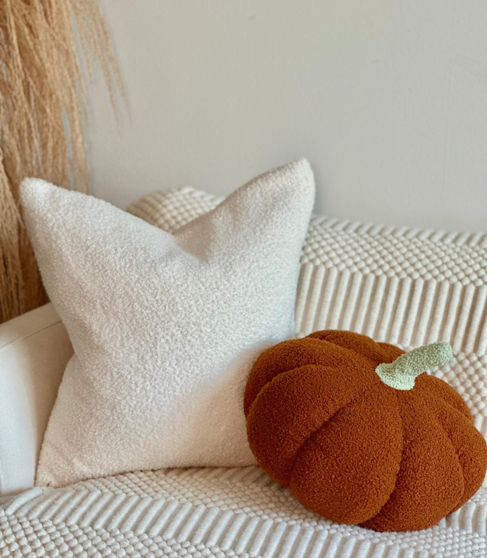 Jumbo Sherpa Orange Pumpkin Pillow-3