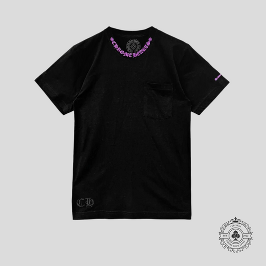 Chrome Hearts Logo Pocketed Tee in Black/Purple