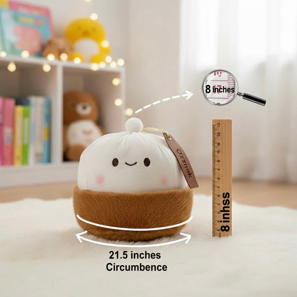 Kawaii Dumpling Plushie | 8" Xiǎo Lóng Bāo Soup Dumpling Plush Toy