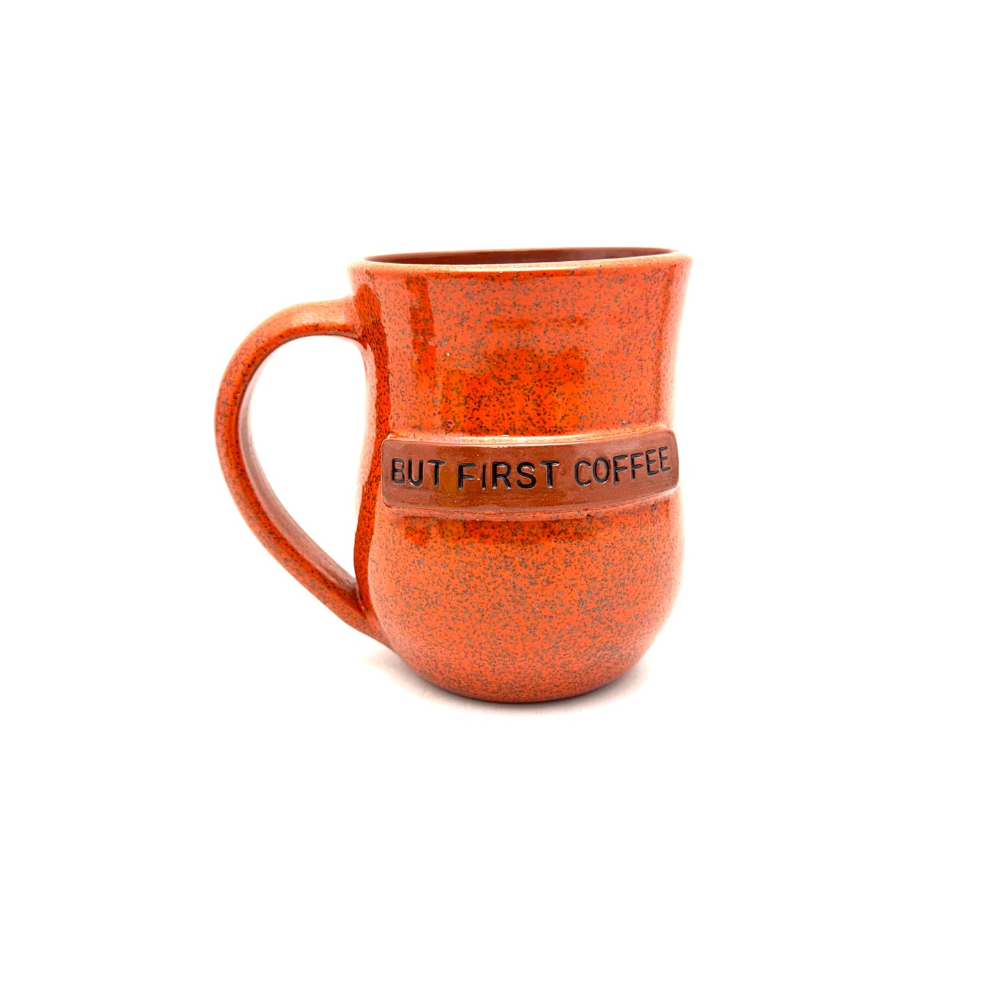 But First Coffee Mug- Glitter Orange