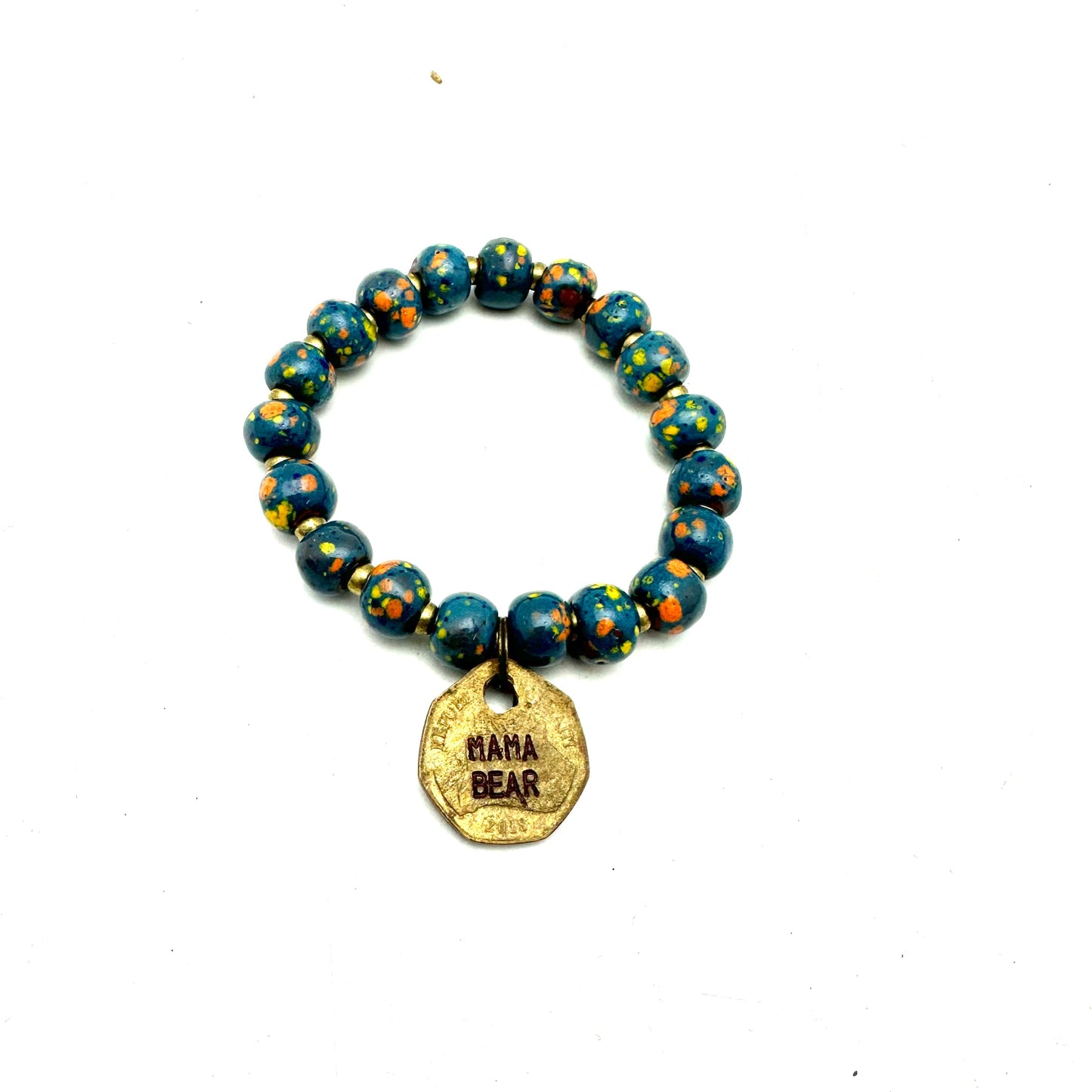 Ceramic Coin Bracelet - Mama Bear