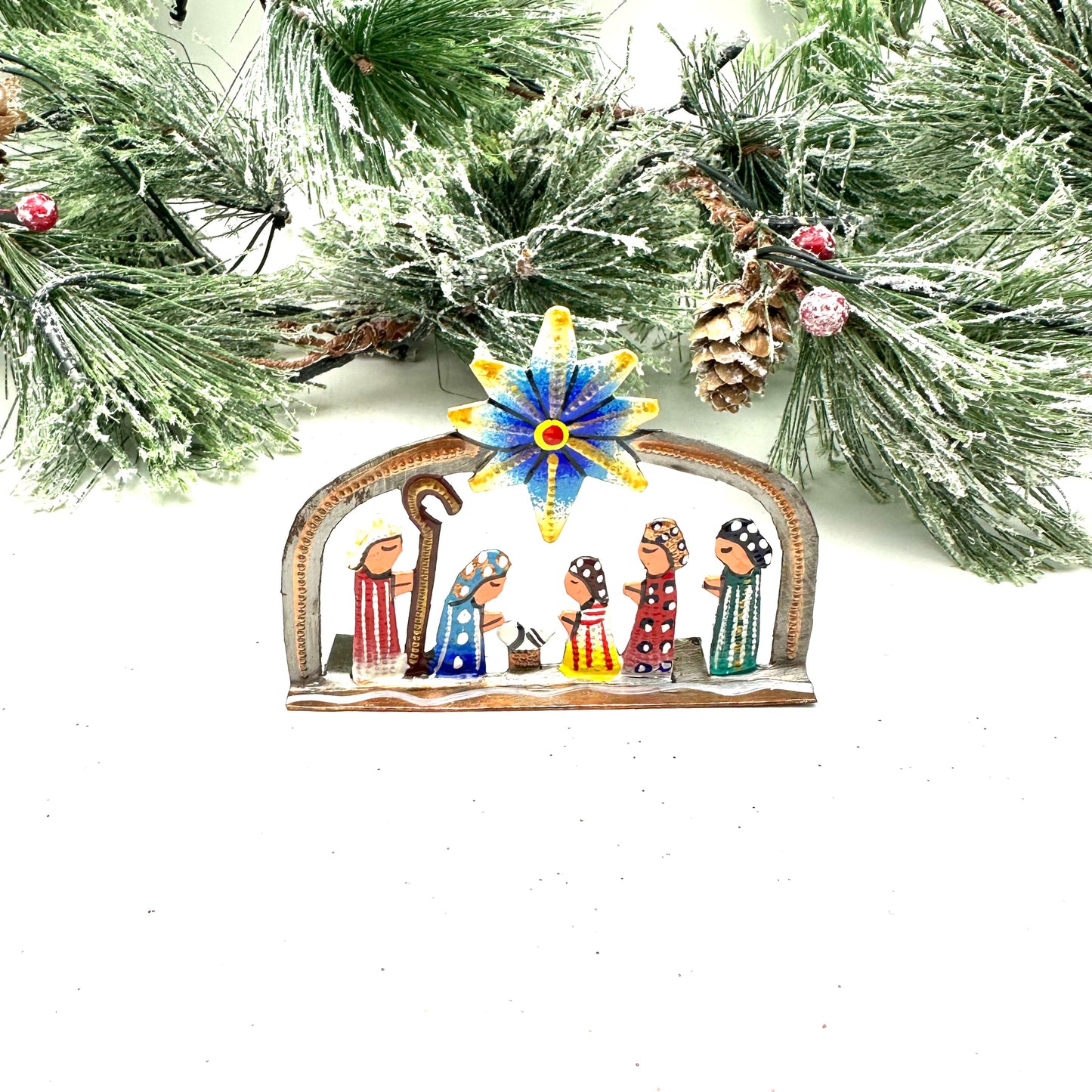 Painted Dome Mini Standing Nativity