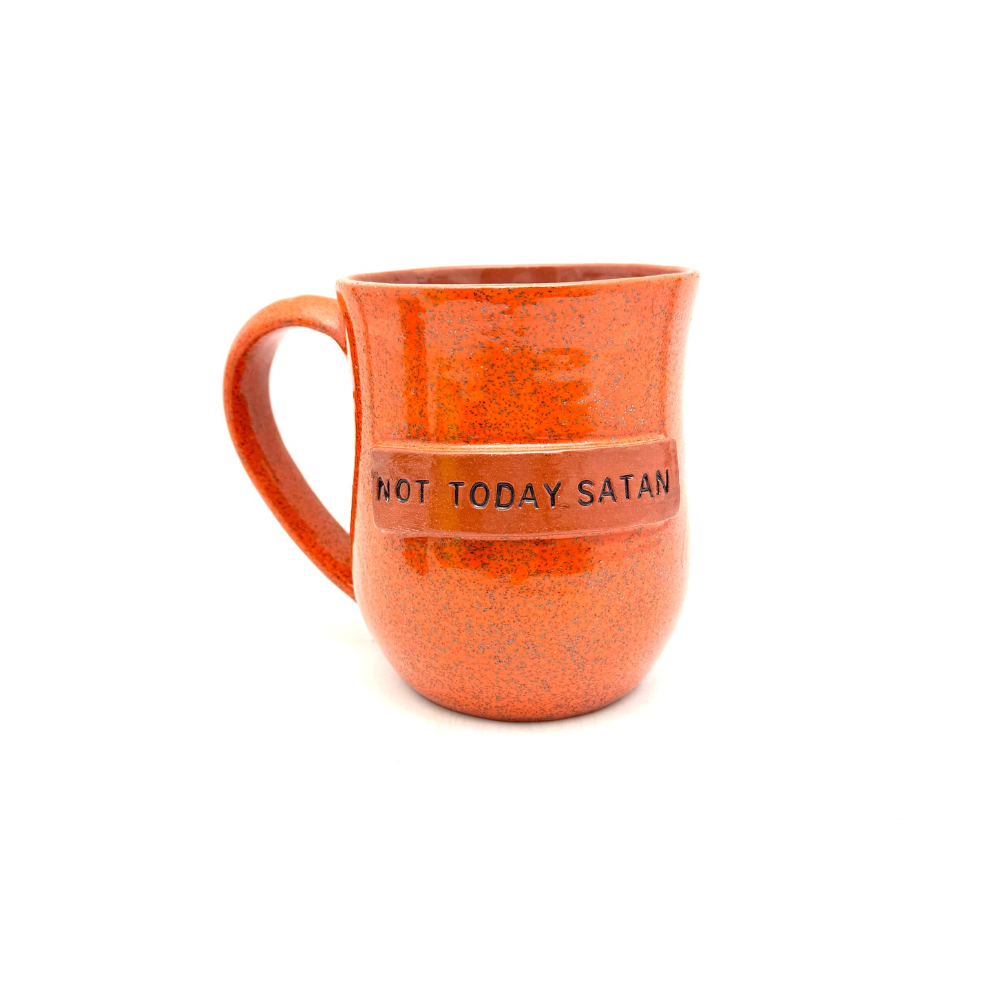 Not Today Satan Mug- Glitter Orange