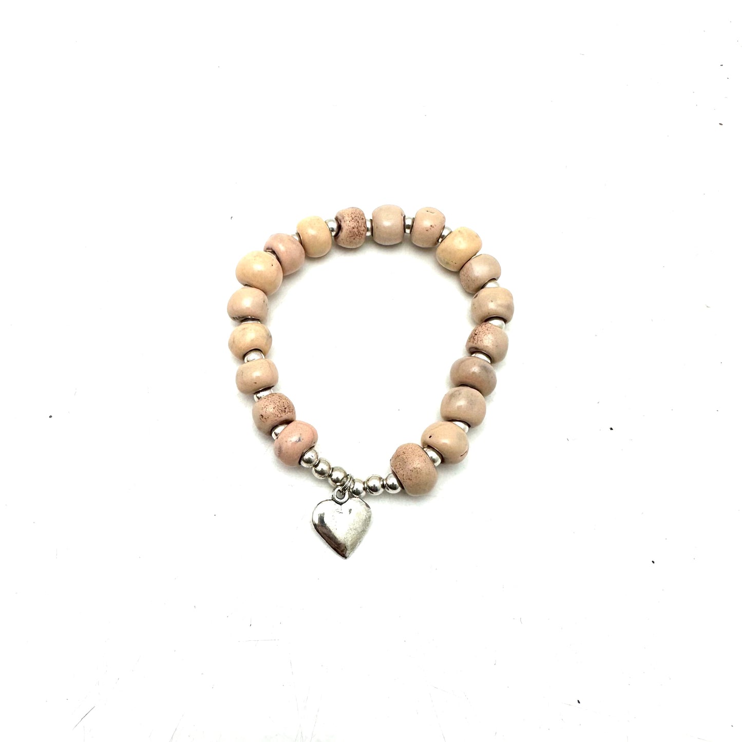 Heart Charm Bracelet- Blush