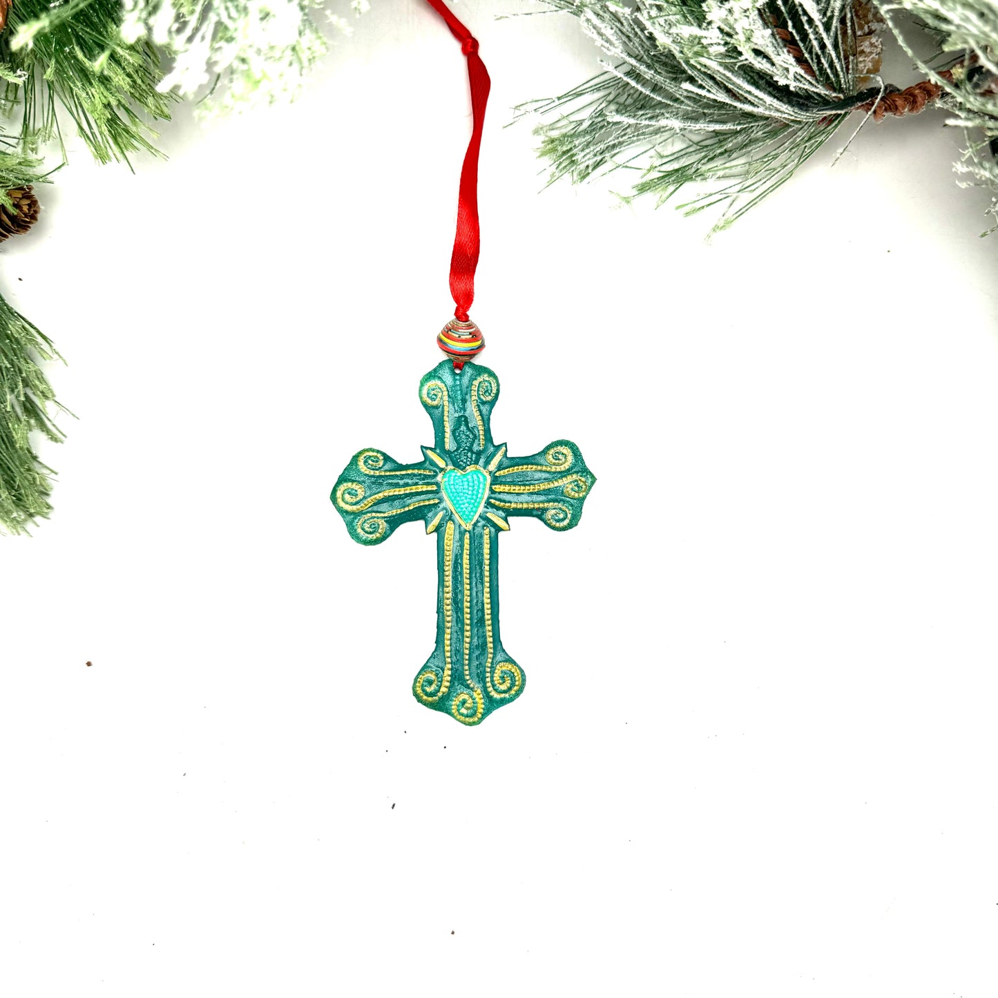 Green Cross Ornament
