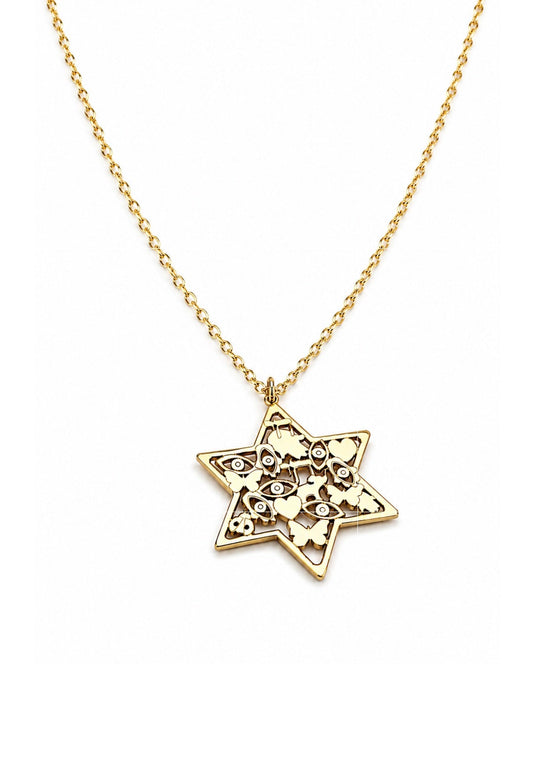 Mia Good Luck Star of David Necklace