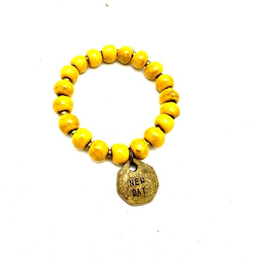 Ceramic Coin Bracelet - New Day