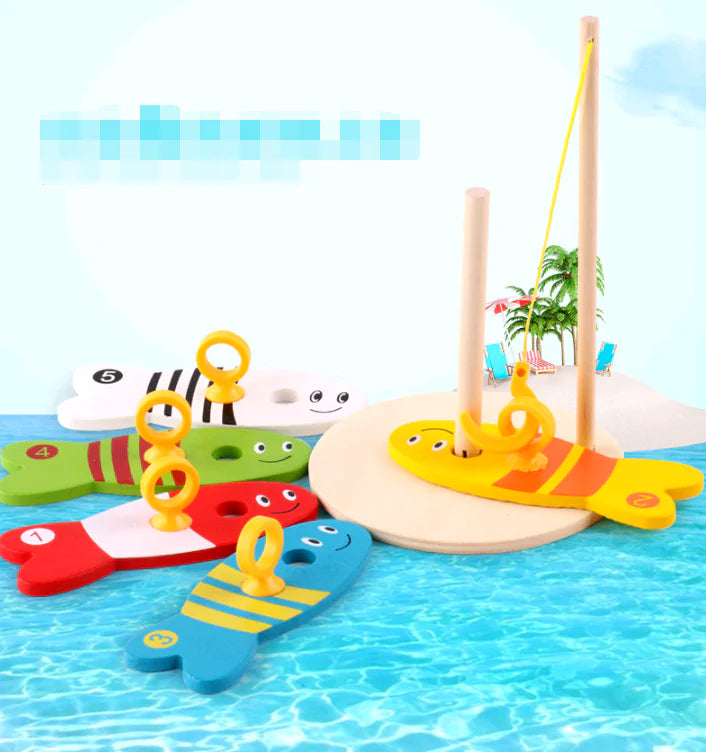 Wooden Fishing Toy Set for Kids - Educational Play