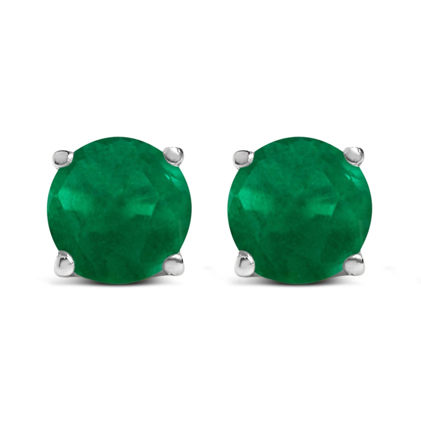 14K Gold 5X5MM Round Gemstone Solitaire Stud Earrings-6