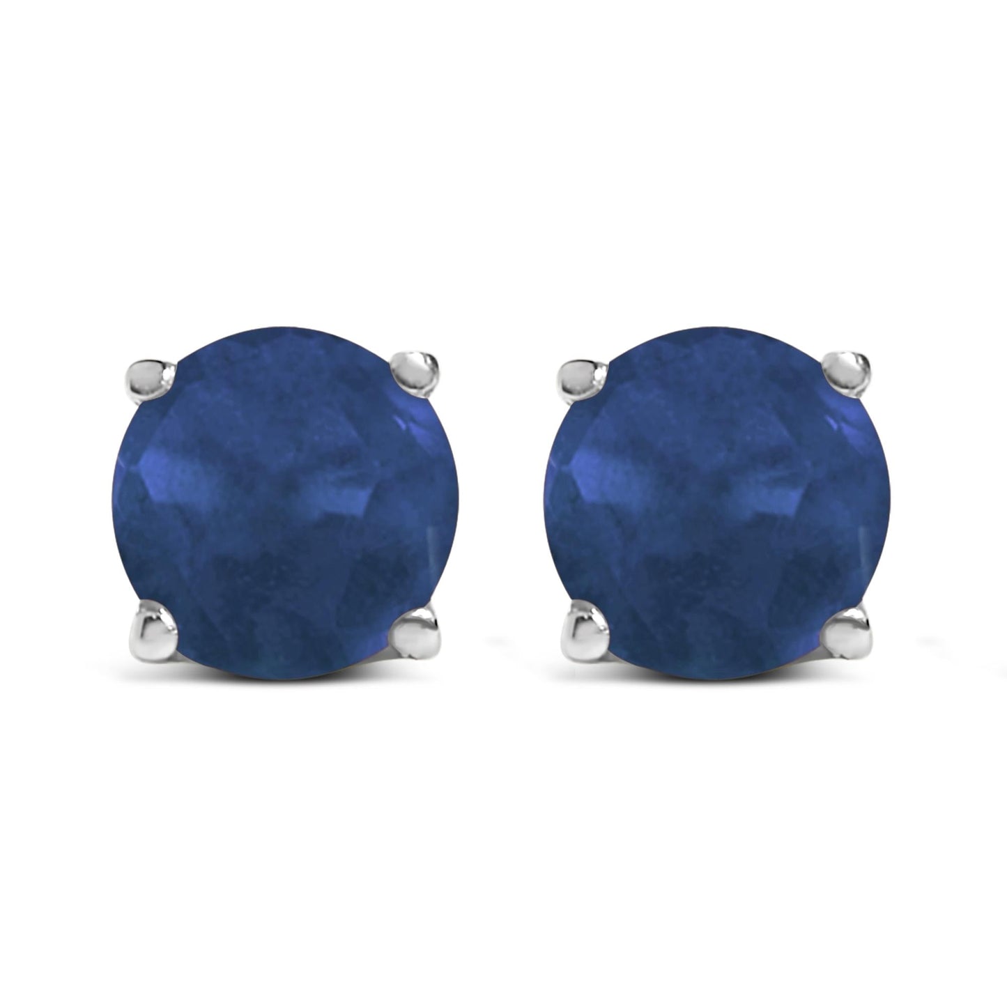 14K Gold 5X5MM Round Gemstone Solitaire Stud Earrings-5