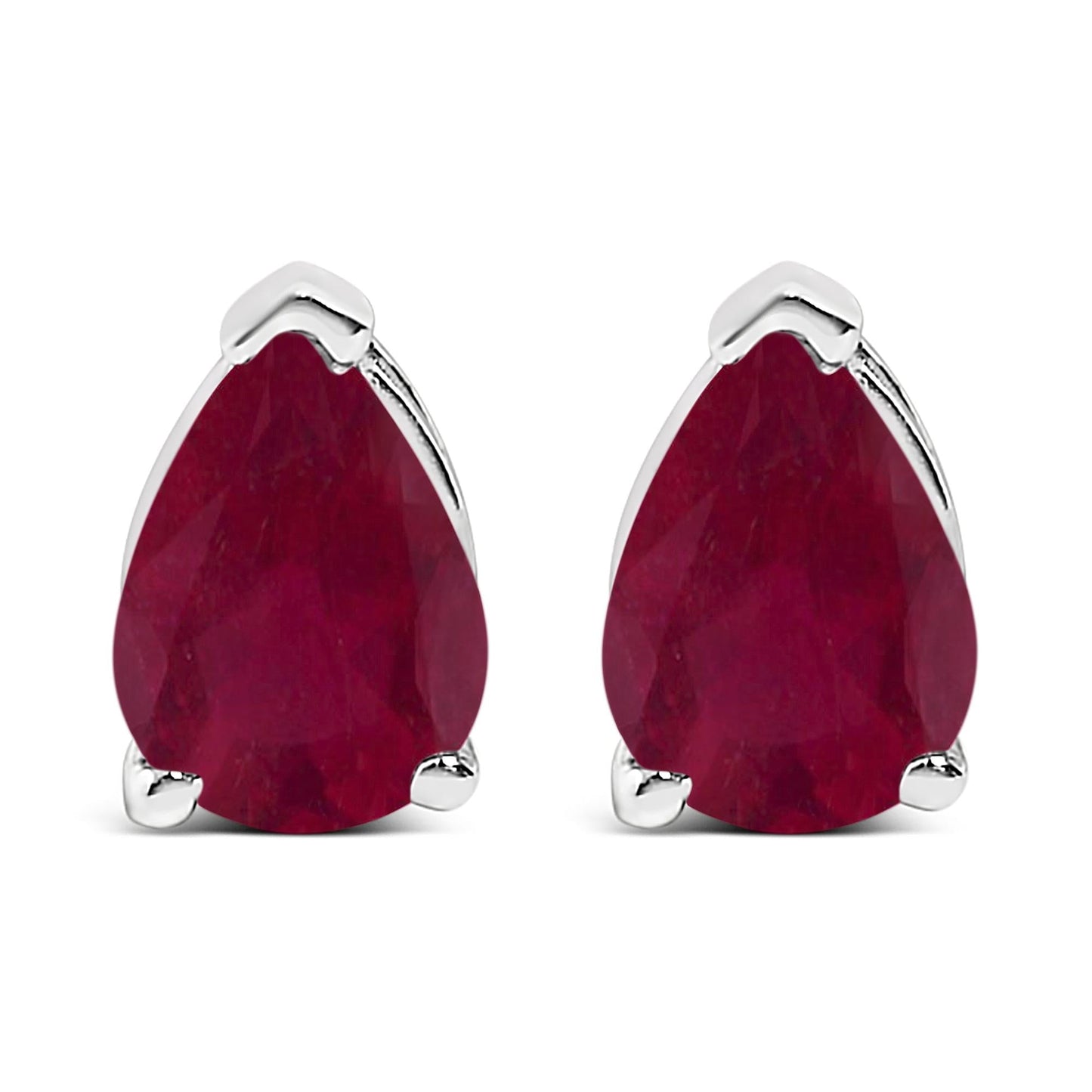 14K Gold 6x4MM Pear Shaped Gemstone Solitaire Stud Earrings-9