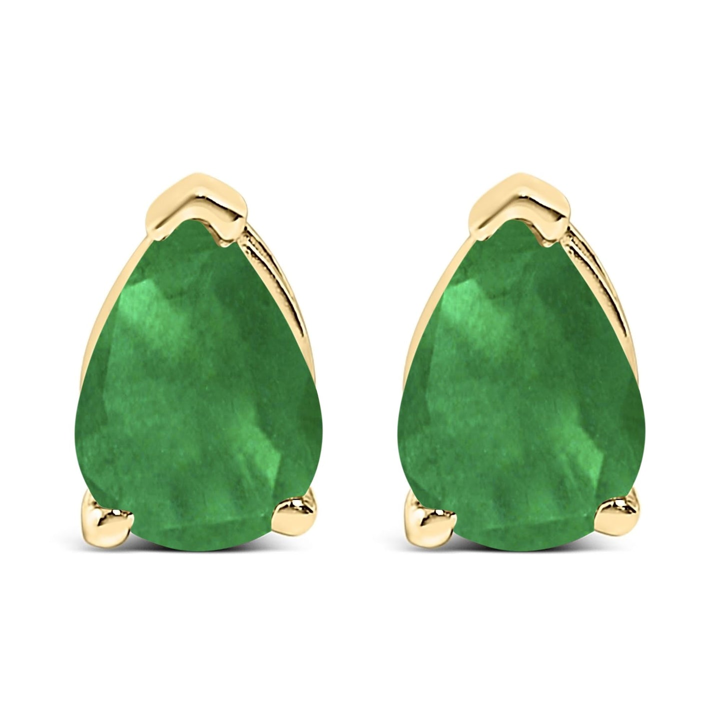 14K Gold 6x4MM Pear Shaped Gemstone Solitaire Stud Earrings-3