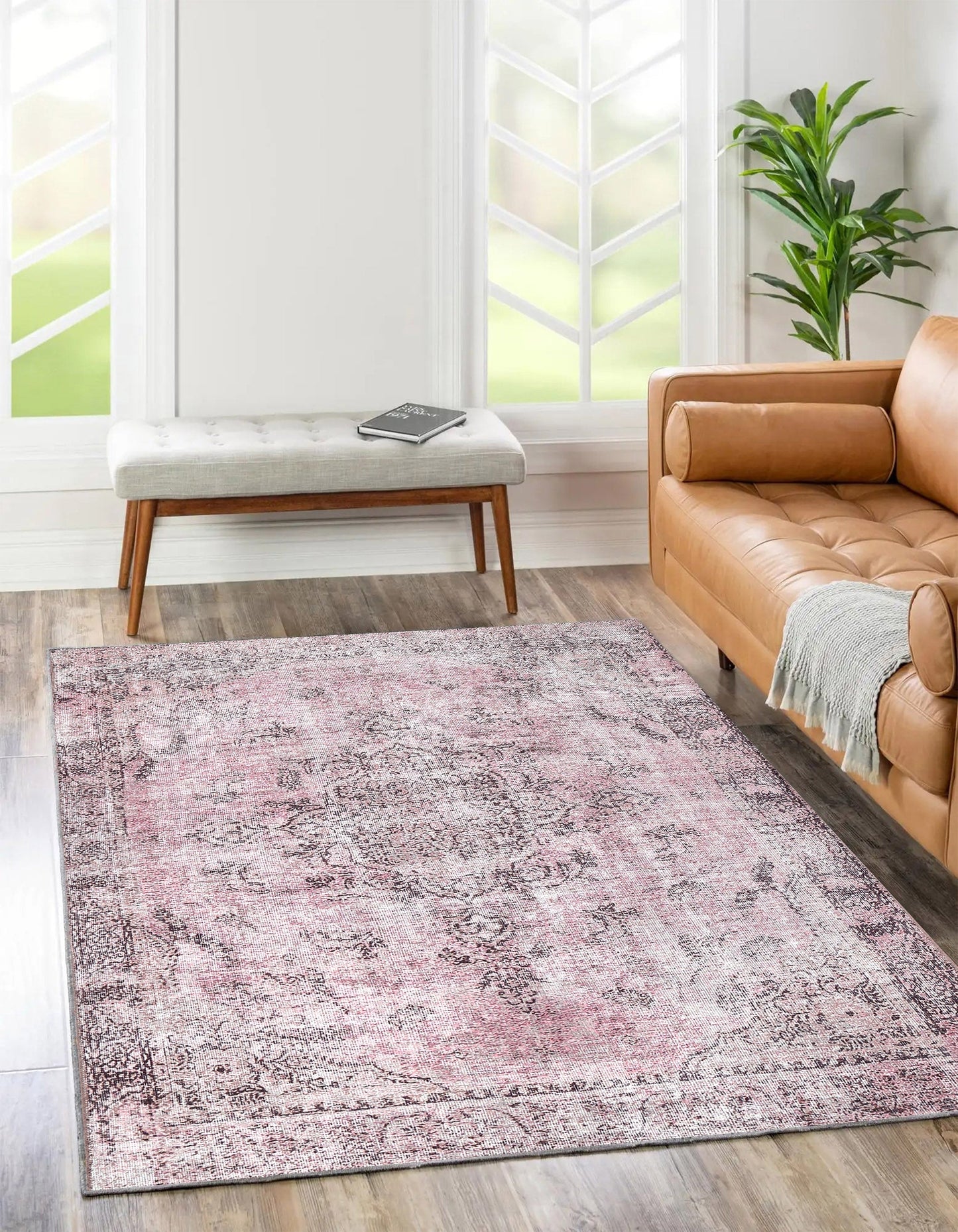 Germain Medallion Design in Pink Rug-1