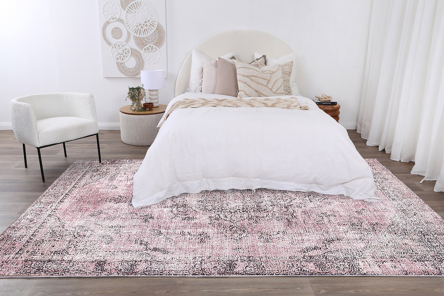Germain Medallion Design in Pink Rug-3