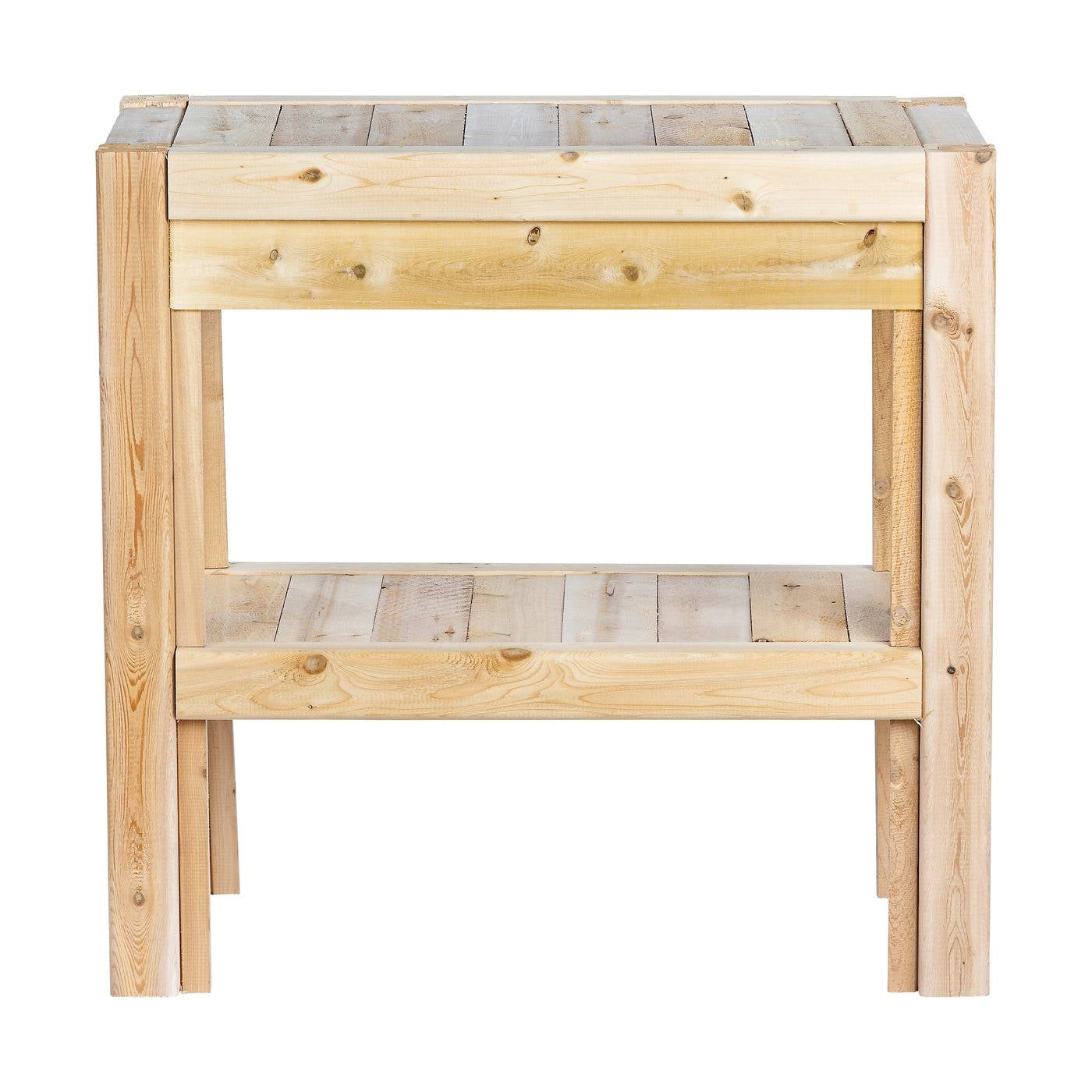 2 Tier Adjustable Cedar Wood Garden Storage Shelves - Made In USA-2